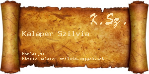 Kalaper Szilvia névjegykártya
