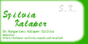 szilvia kalaper business card